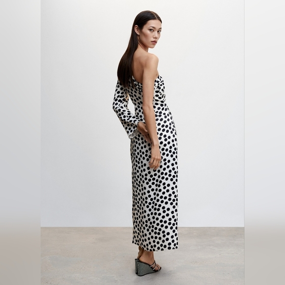 Mango Polka-dot asymmetrical dress Small - Picture 5 of 6